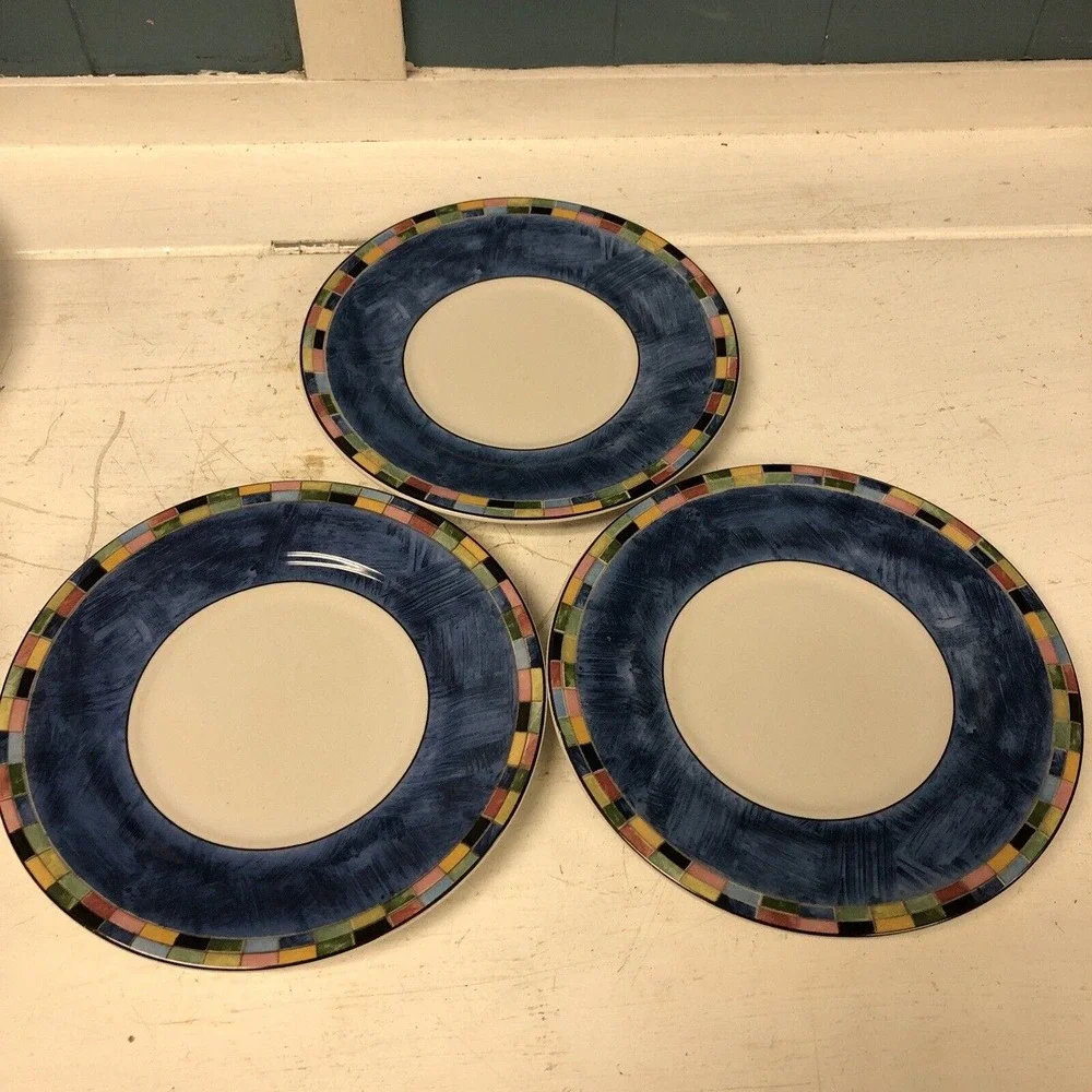 6 Pc PTS INTERNATIONAL INTERIORS FANTASIA Stoneware 3 Soup Bowl + 3 Dessert‎